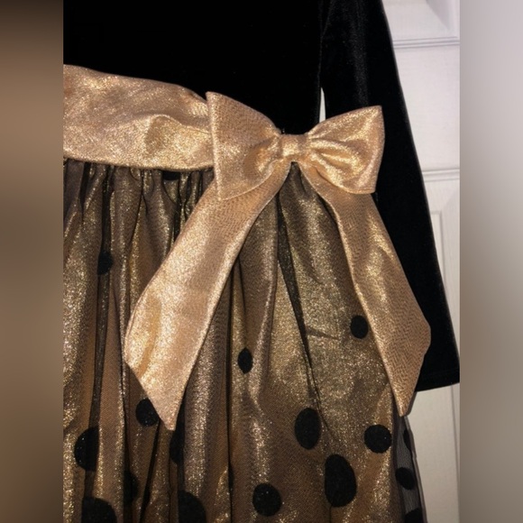 Black and Gold Polka Dot Dress - Picture 6 of 6